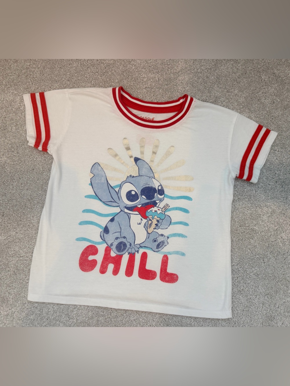 Cat & Jack x Disney Stitch Graphic T-Shirt, size L, 10/12